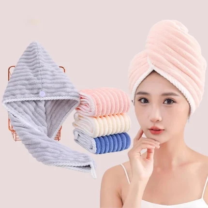 ✨ Microfiber Hair Drying Towel Cap – Quick Dry, Soft & Absorbent
